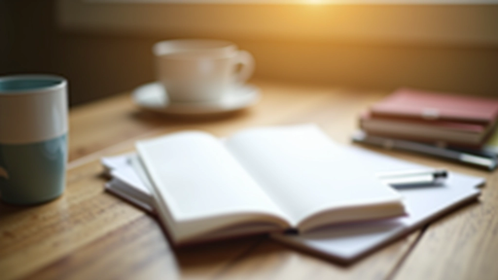 Structured daily planner and wellness journal on wooden table, tools for emotional processing and reflection